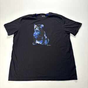 Robert Graham Mens X Ray Bulldog Graphic Tee Black Sz 3XLT EUC